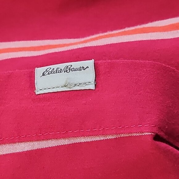 Eddie Bauer Long Sleeve Blouse Women's T2XL Fuchsia Striped Button Down EUC LN - Picture 9 of 16